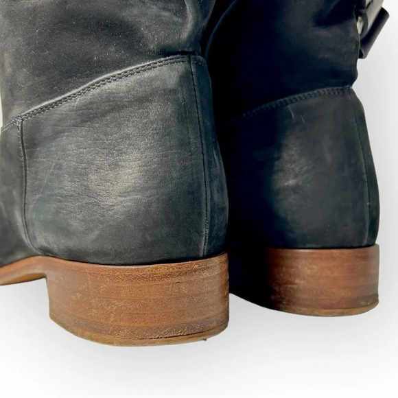 Frye Ricki Ring Fold Black Soft Leather Bootie 6.5 - Picture 6 of 10